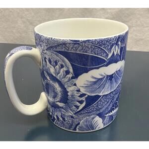 Spode Blue Room Collection Sunflower Mug Cup Blue White Porcelain Ceramic
